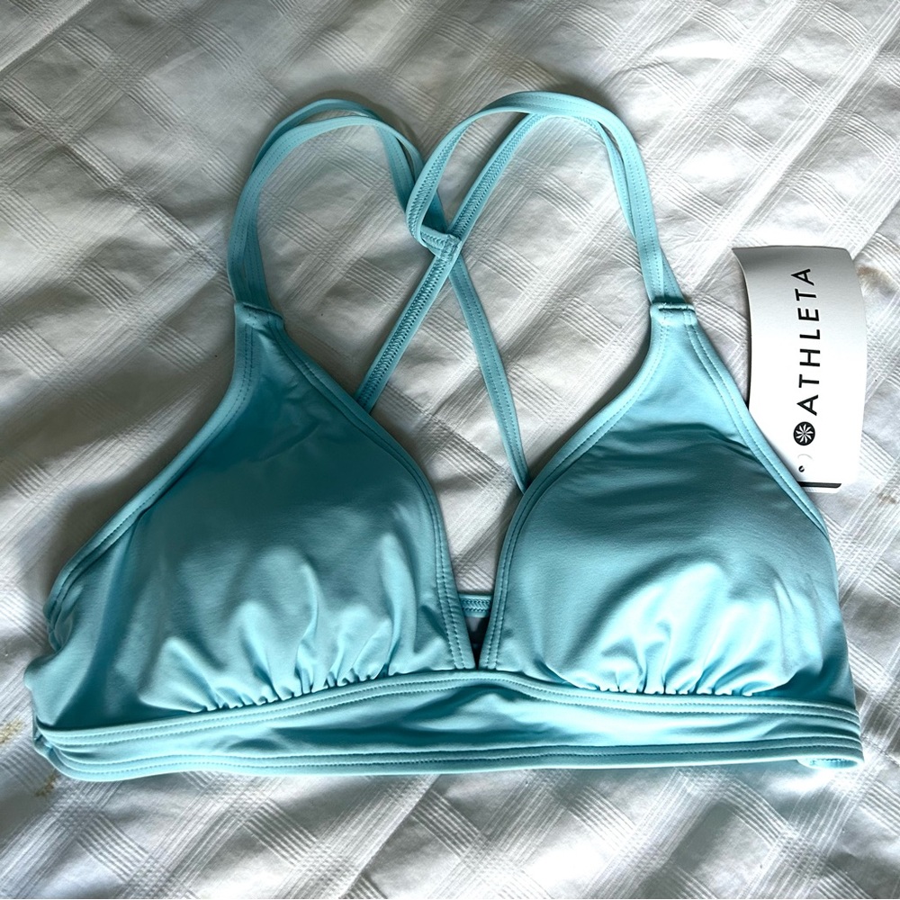 ATHLETA (SKY BLUE) Cross Strap Bikini TOP = SM | BOTTOM = MED - Picture 5 of 16